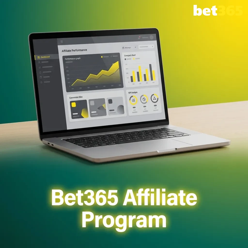 Bet365 Affiliate Program dashboard showing commission structures, promotional tools, and reporting features for partners.