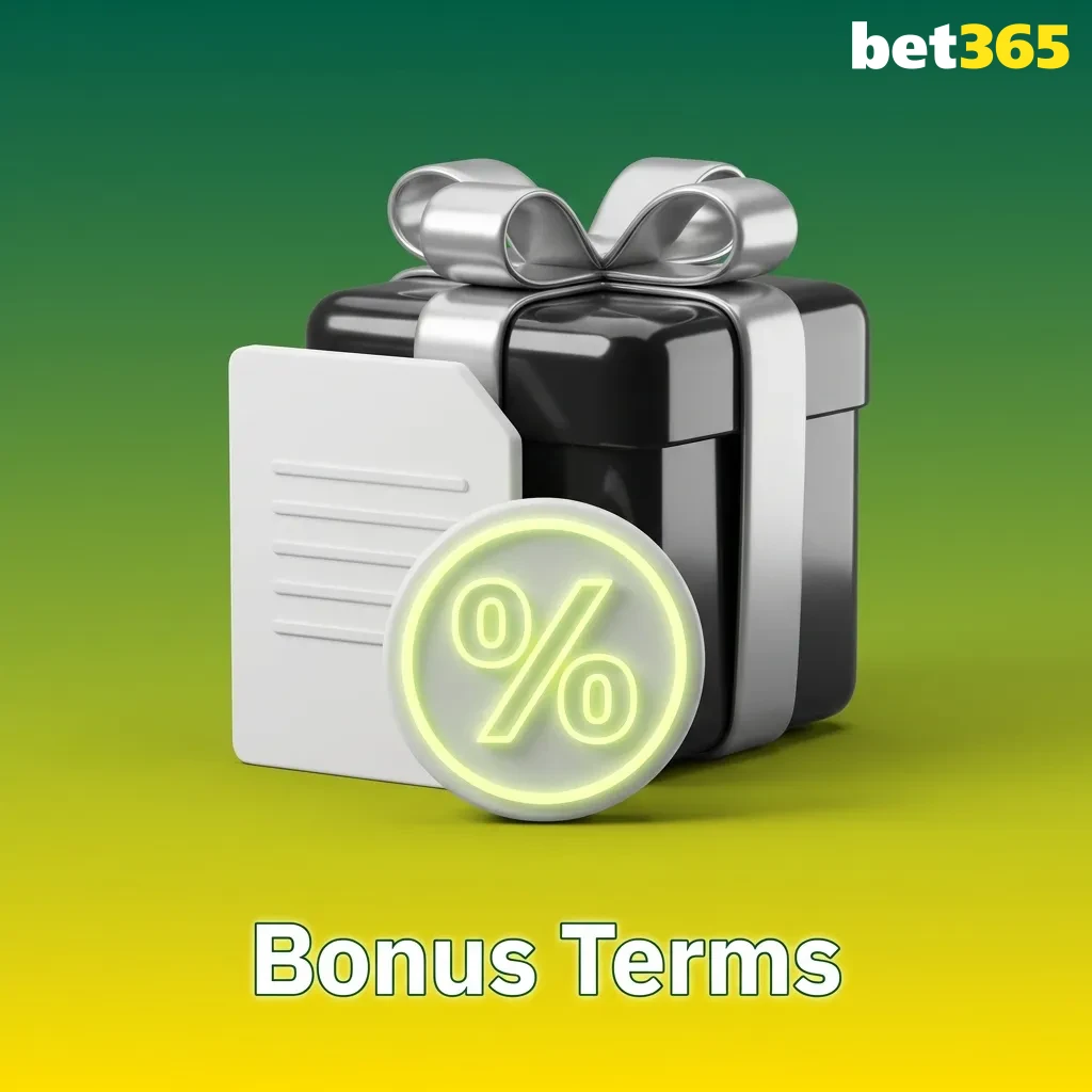Bet365 bonus terms and conditions list showing wagering requirements, eligibility rules, and withdrawal restrictions.