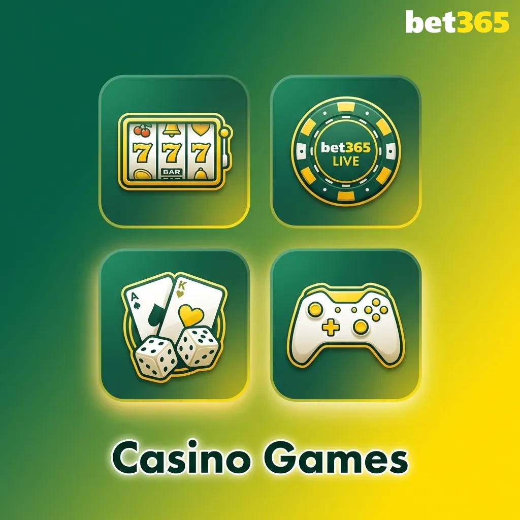 Colorful array of casino games including slots, roulette, blackjack, and live dealer tables on digital screens