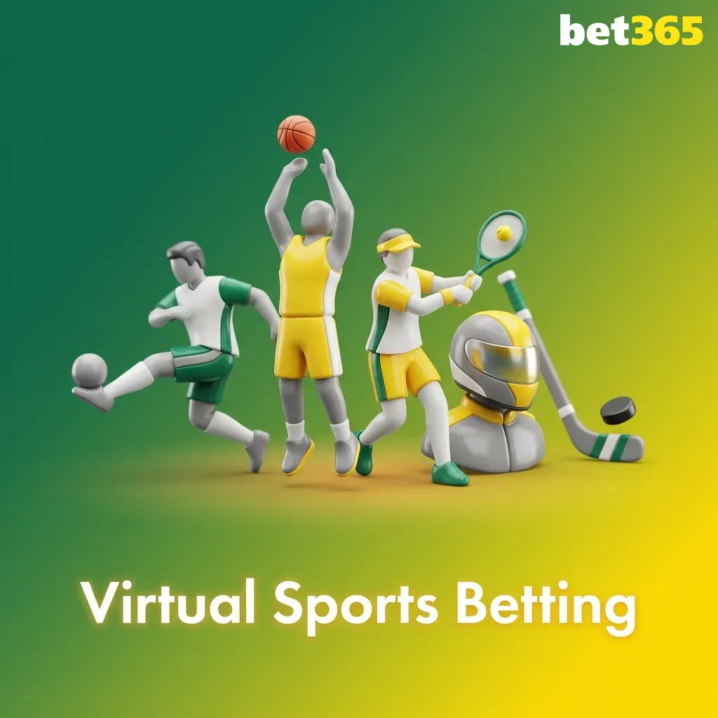 Virtual sports betting interface showing digital football, horse racing, and other simulated sporting events