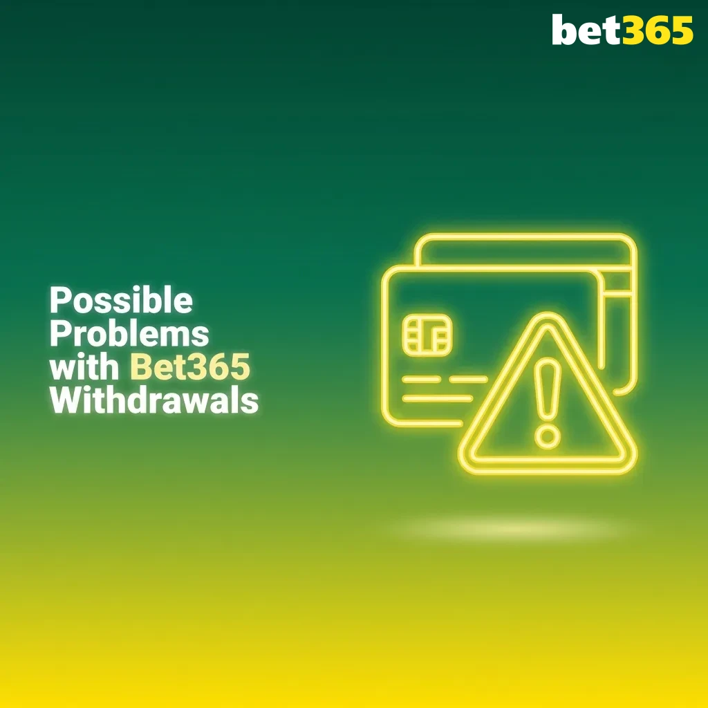 Checklist showing common Bet365 withdrawal issues: delayed processing, declined requests, method unavailable, incorrect details.