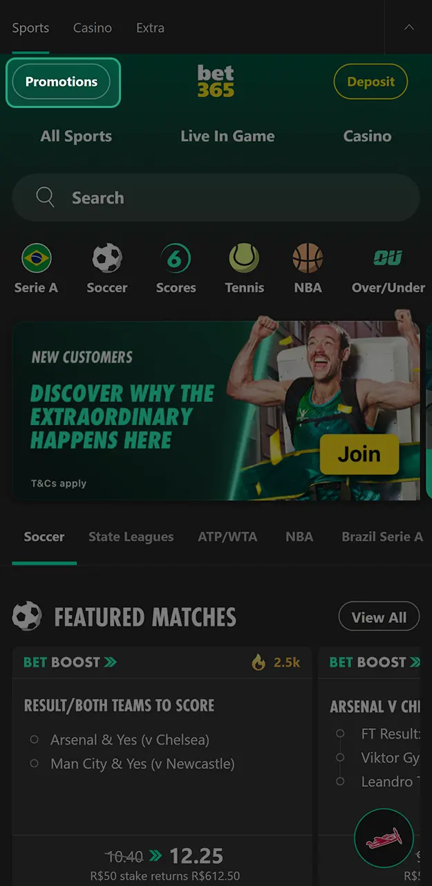 Get your promotional bonus funds and start betting at Bet365 now.