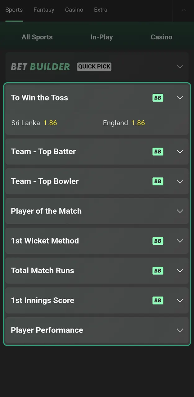 Pick the most profitable cricket market available at Bet365 India.
