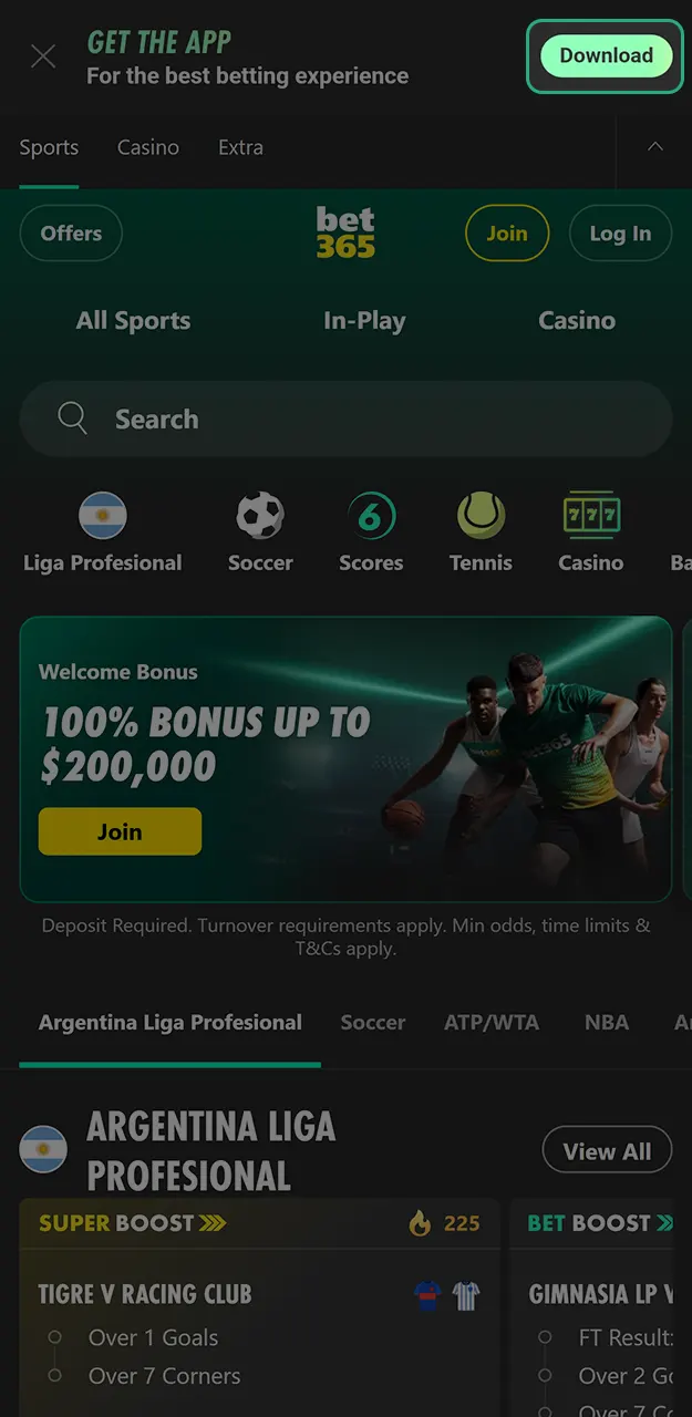 Save the Bet365 app APK file to your device.