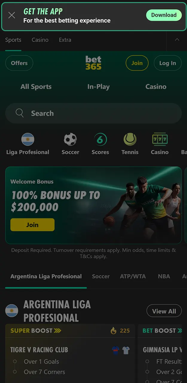 Find the dedicated download page for the Bet365 Android app software.