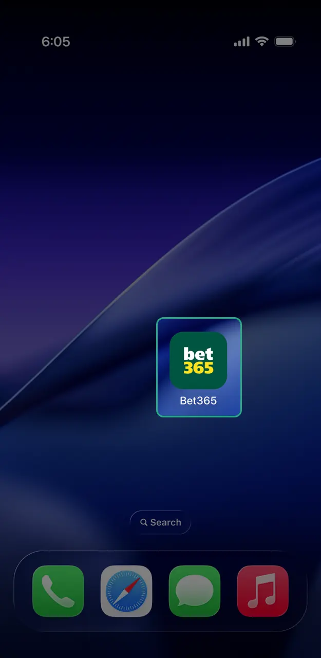 Open the installed Bet365 iOS app to view available sports markets.