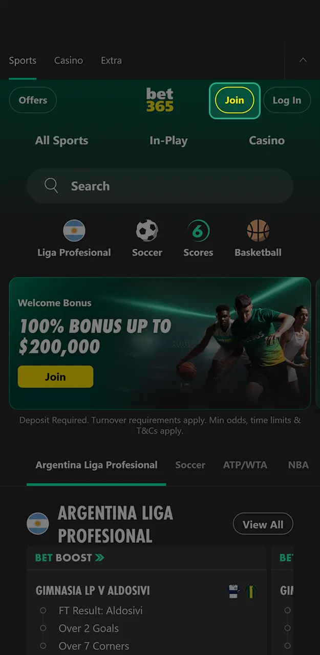 Log into the Bet365 iOS App and place your first bet.