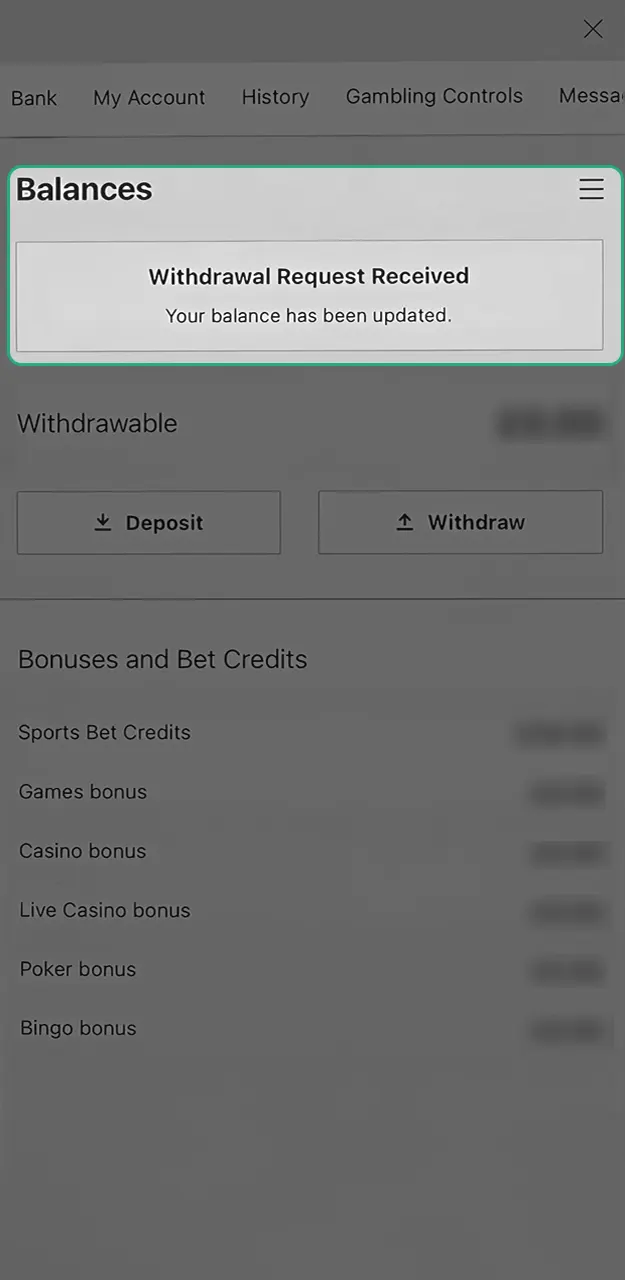 Stay updated while the team approves your Bet365 withdraw request quickly.