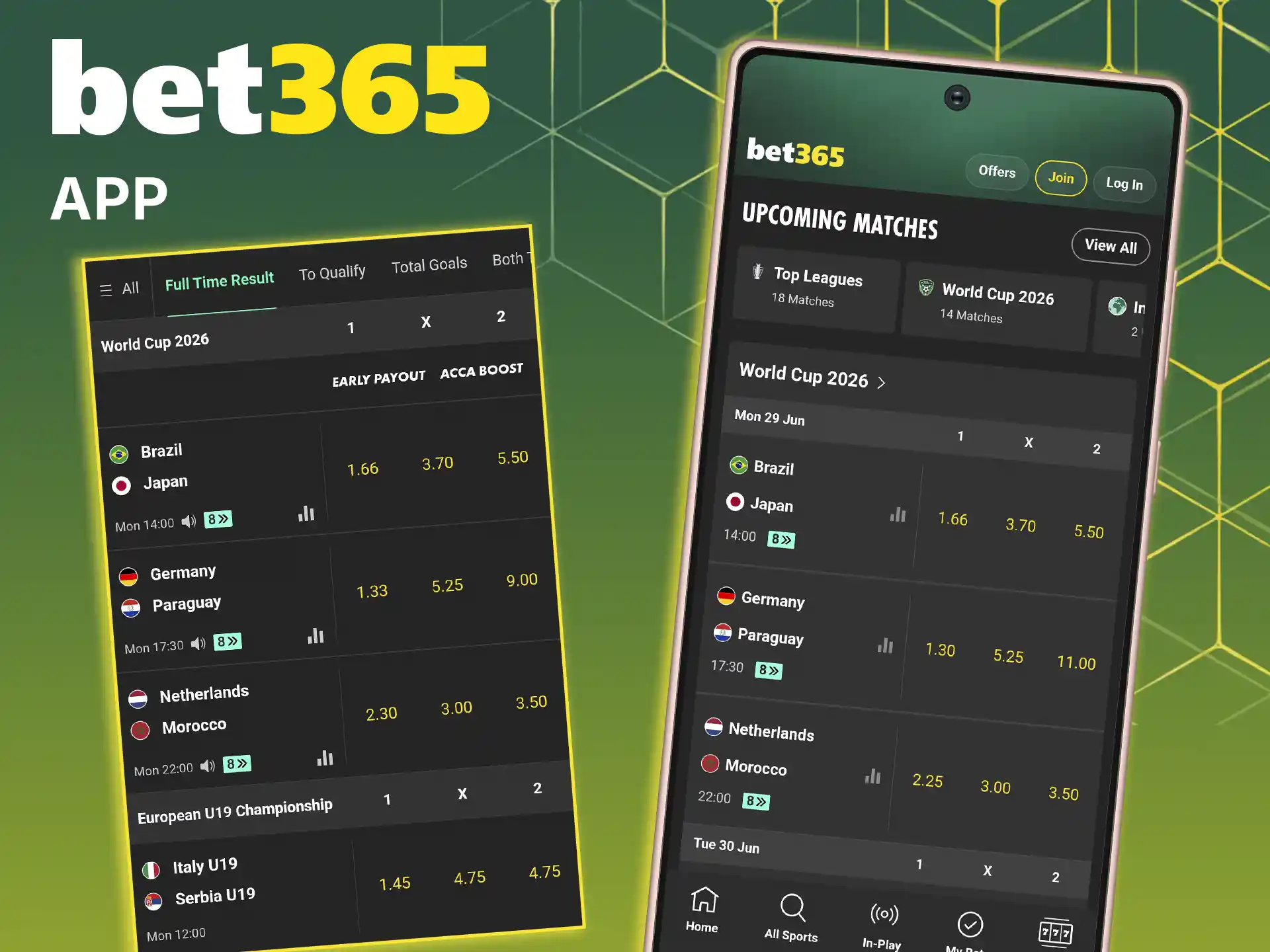 Download the official Bet365 soccer betting app.