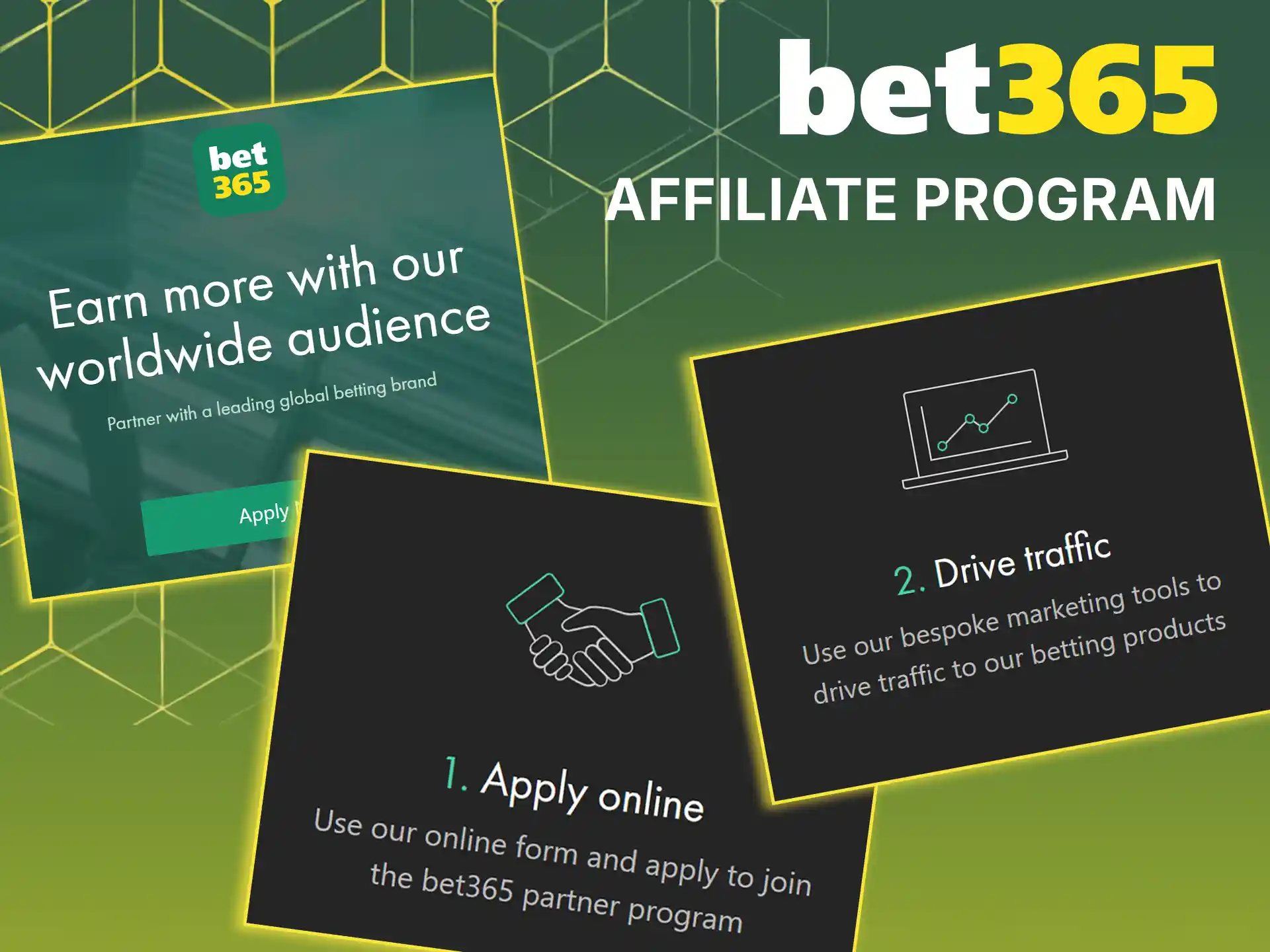 Earn advertising commissions by partnering with the official Bet365 affiliate program.