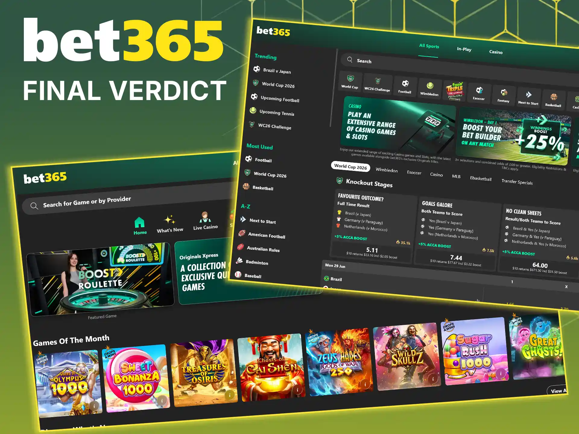 Read the expert summary and the final verdict on Bet365.