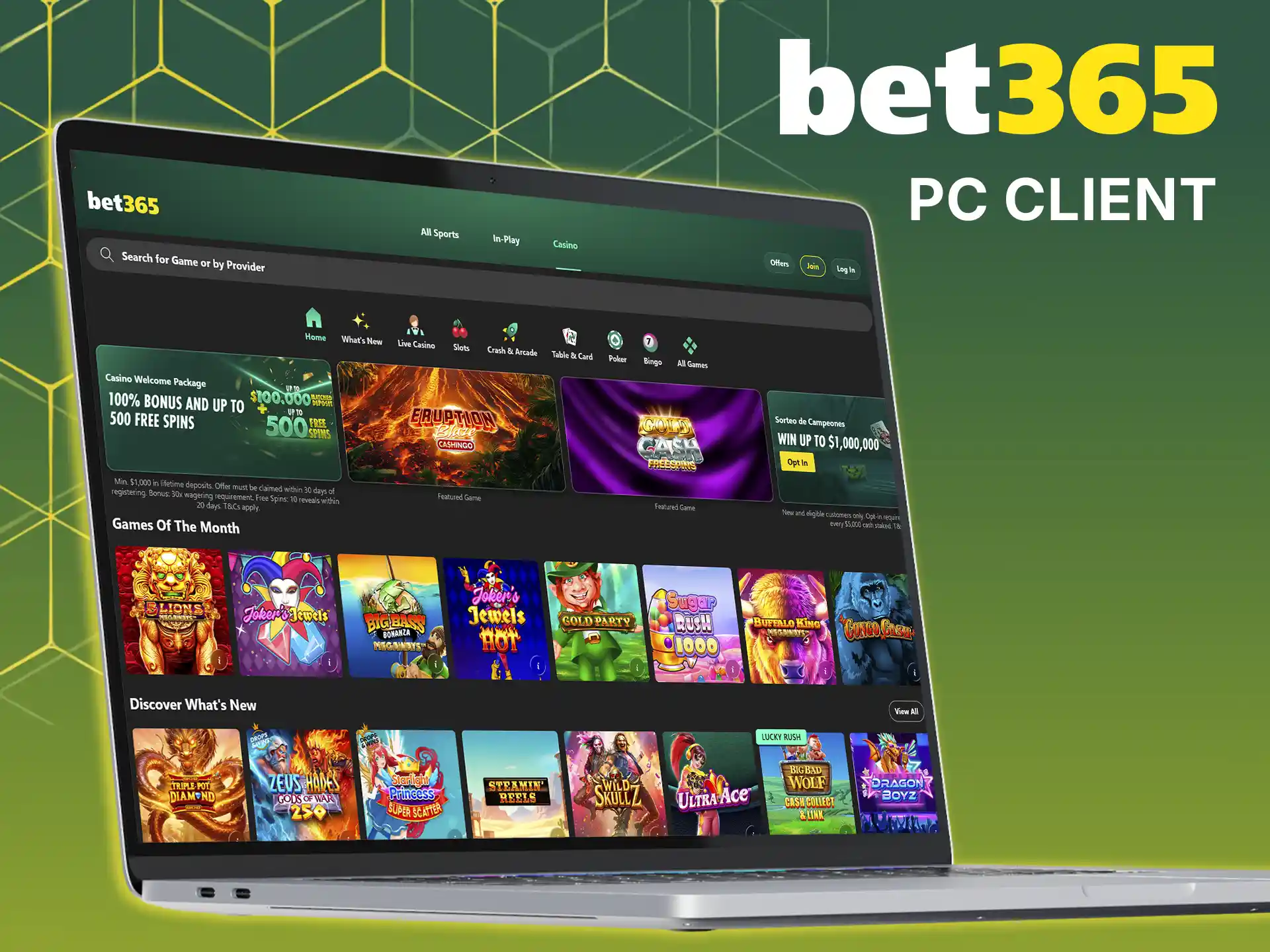 Enjoy the PC version of the Bet365 platform.